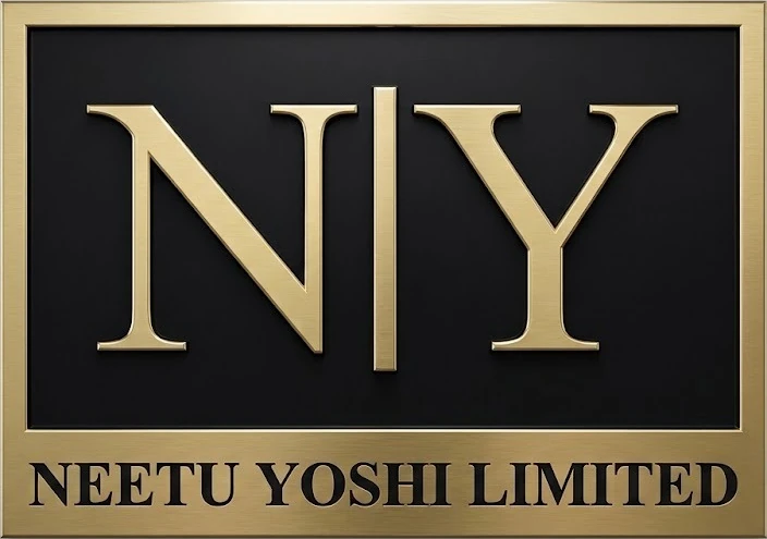The Neetu Yoshi Limited nameplate — gold monogram on a black field